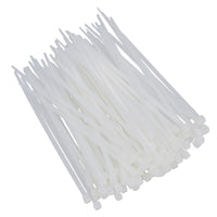 White Nylon Cable Ties Zip Lock Ties 100 Pack Strong Plastic Heavy Duty