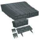 Grey Green Brick Effect Garden Lawn Edging Border Bordering ABS Plastic