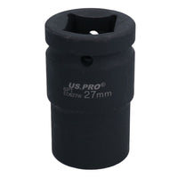 1" Drive Double Deep MM Impact Impacted Socket 6 Sided Single Hex