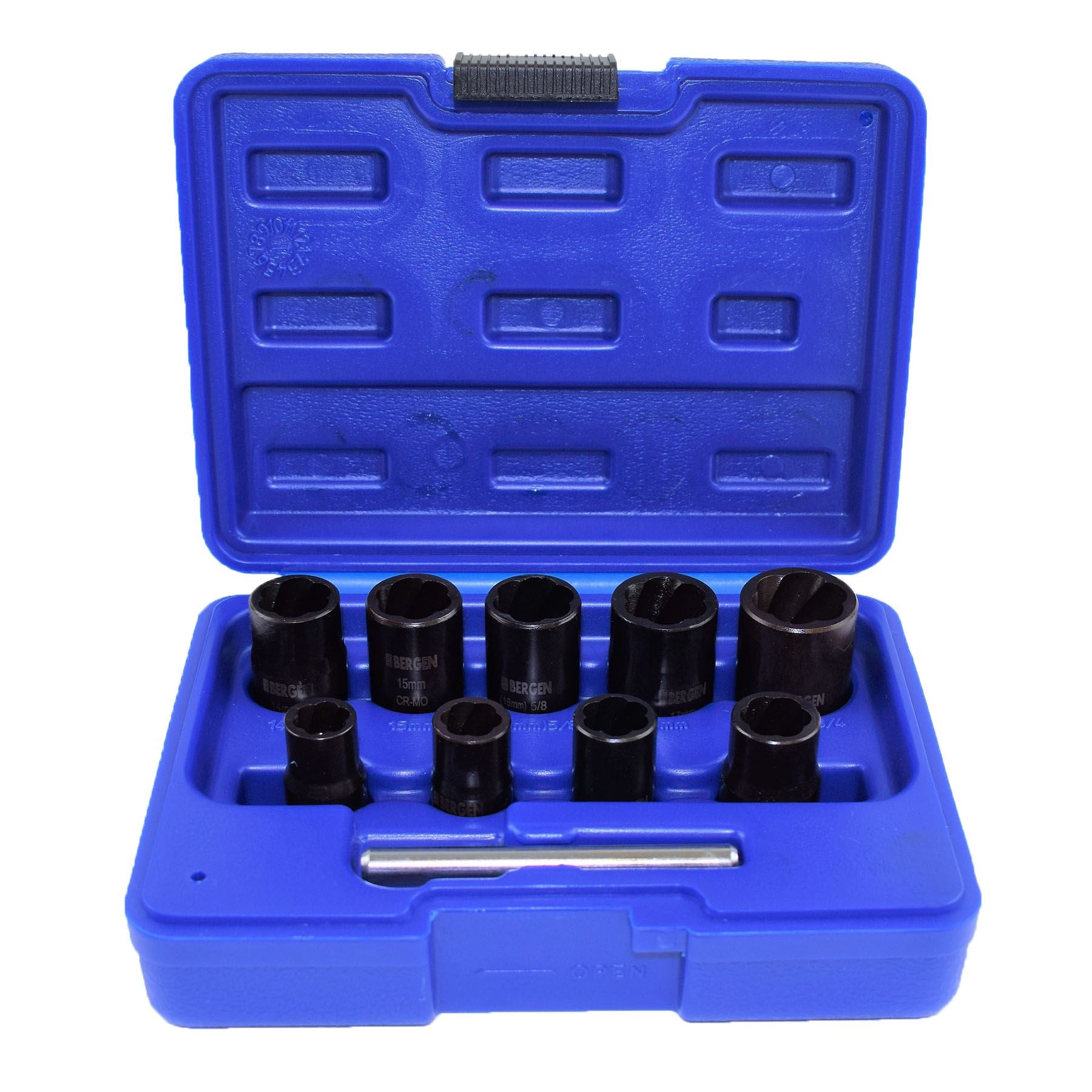 Socket Nut Bolt Stud Locking Wheel Remover Extractor Set 10 - 19mm 3/8" Drive