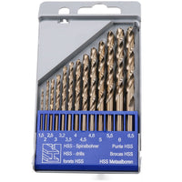 13pc HSS Cobalt Twist Drill Bit Set Metric MM Sizes 1.5mm - 6.5mm Drilling