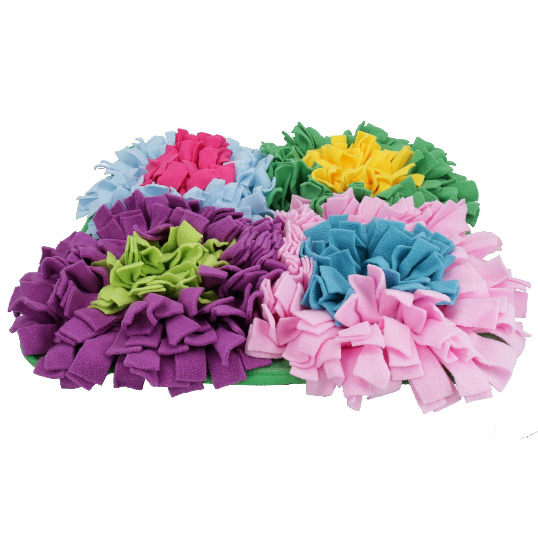 Multi Flower Dog Fluffle Treat Finder Rummaging Mat Interactive Dog Puzzle Toy