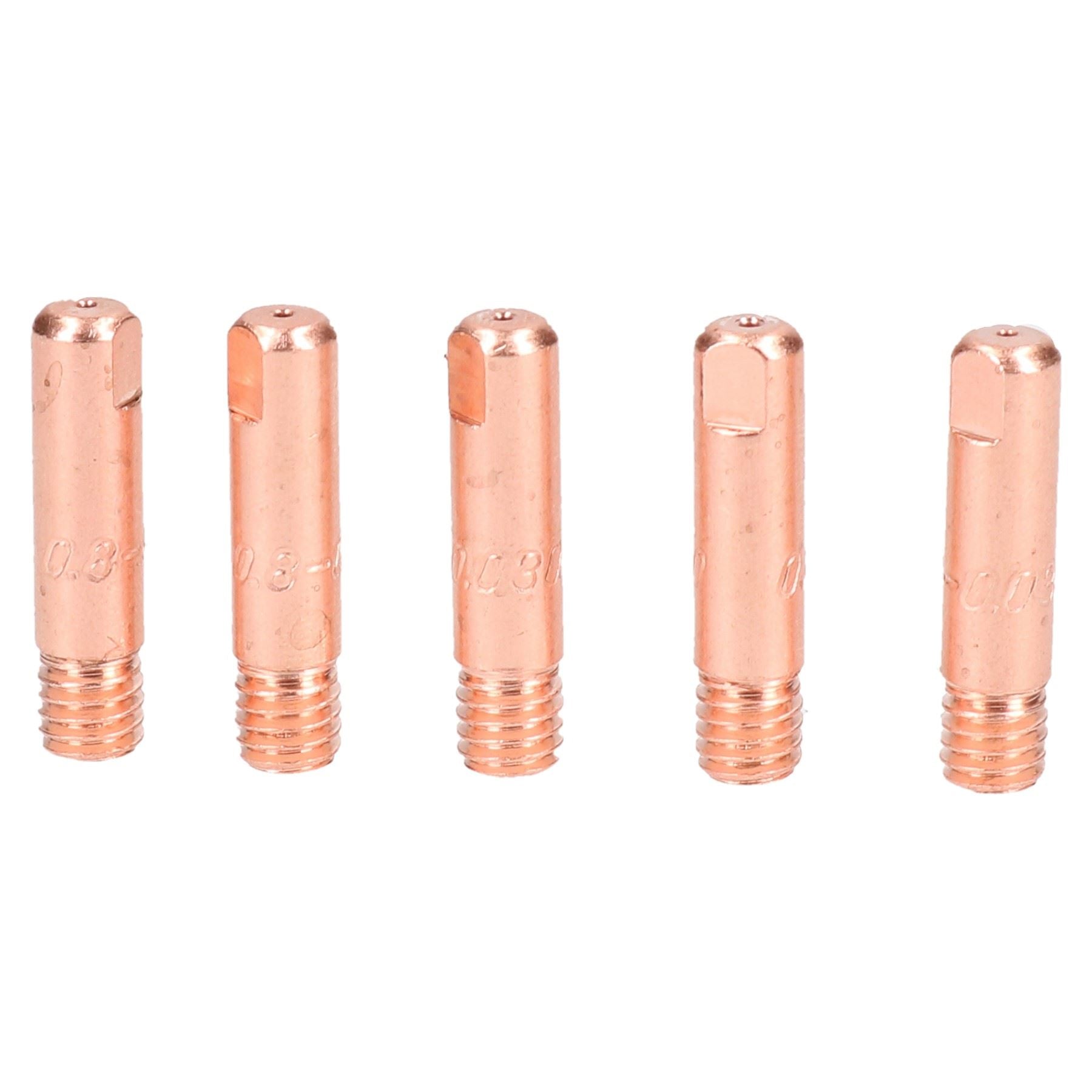 0.8mm Mig Welding Welder Round Contact Tips for MB15 Euro Torches 5pk