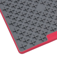 Lickimat Red Buddy Tuff Slow Food Snack Treat Bowl Anti-Anxiety Mat for Dog Cat