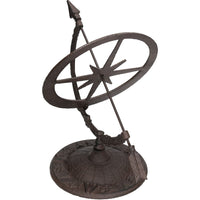 Armillary Sundial Ornament Cast Iron Garden Feature Statue Clock Metal Compass