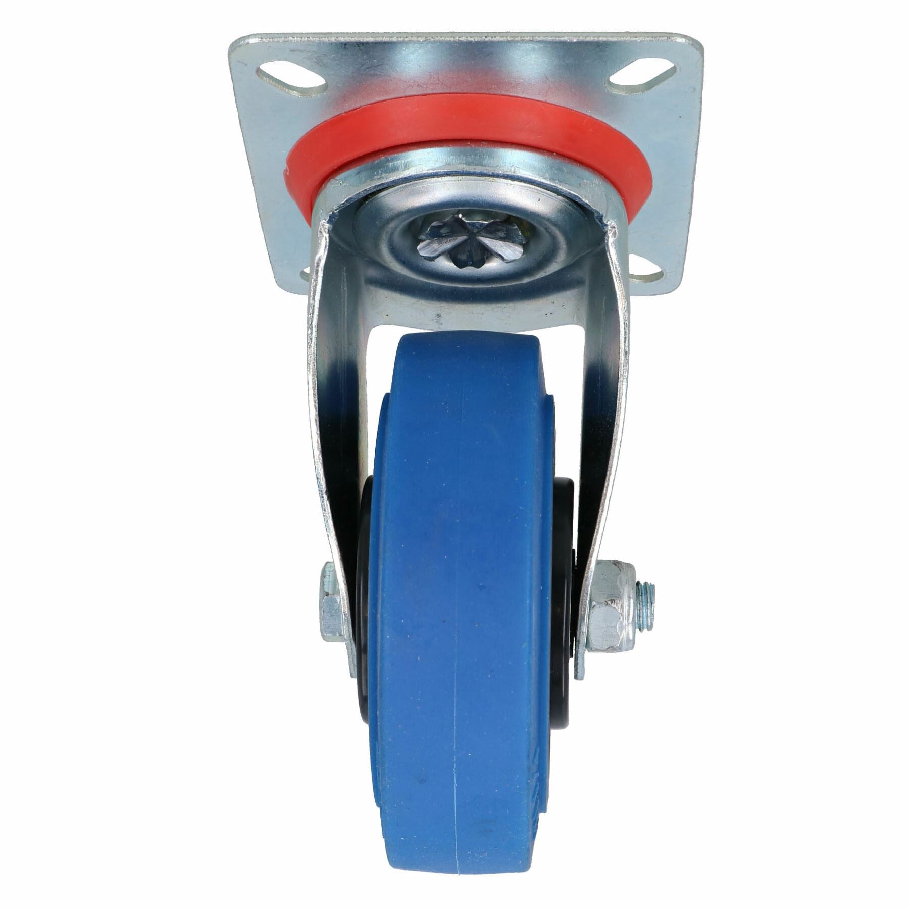 100mm Swivel Castor Wheel with Elastic Rubber Tyre for Trolleys Carts Furniture