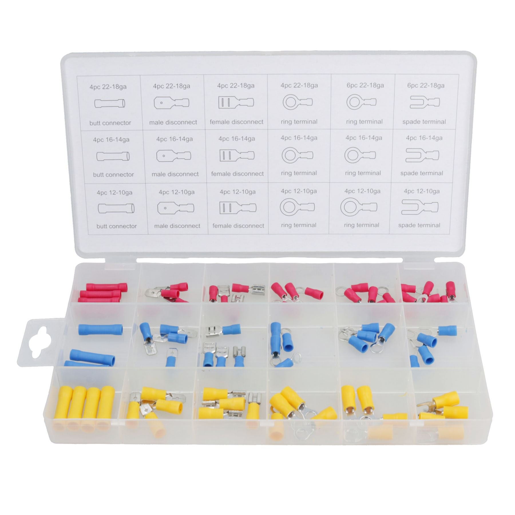 Electrical Wire Crimping Crimp Terminal Connectors Spades Male Female 76pc