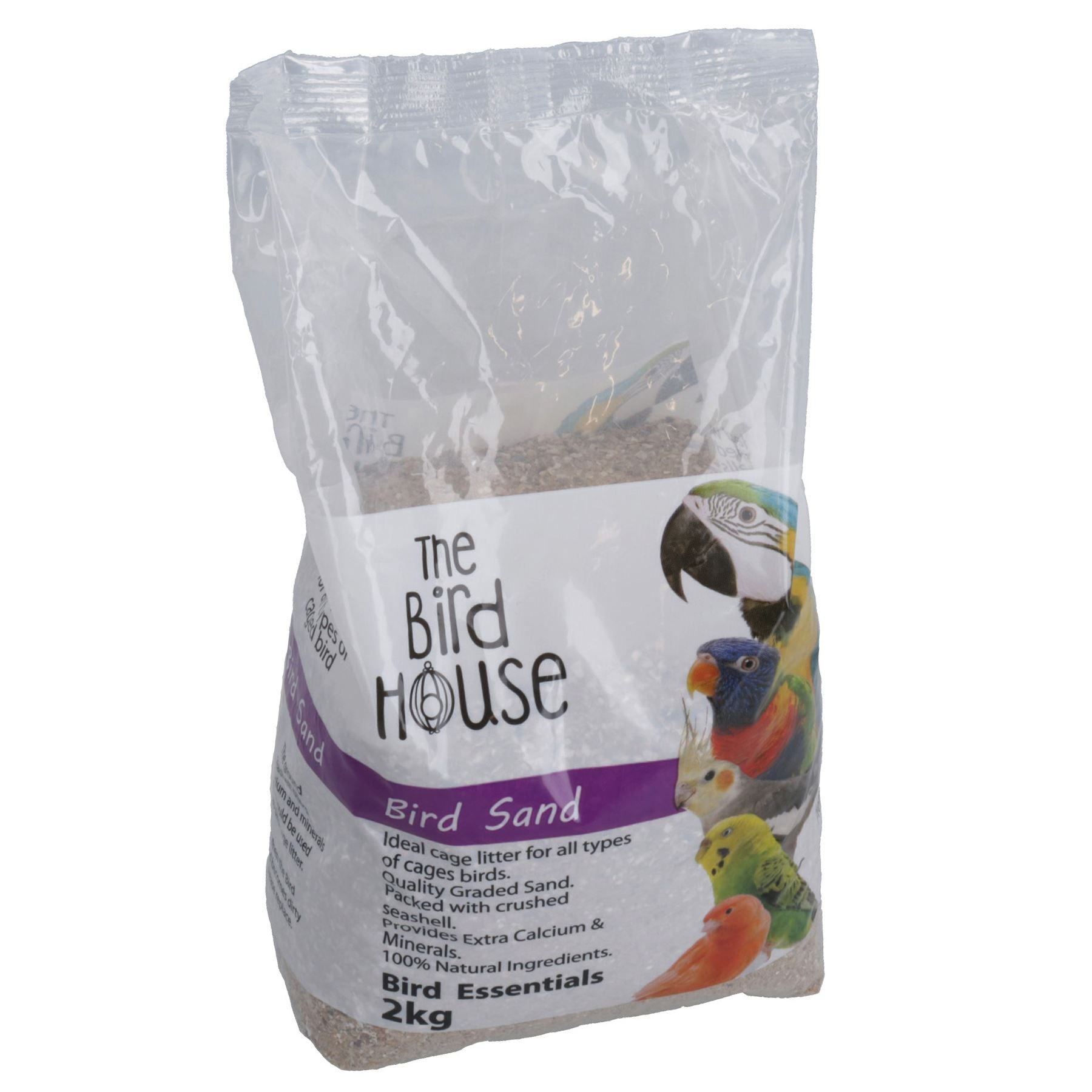 2kg Parrot Bird Sand With Oyster Calcium & Minerals Help Aid Digestion Cage Litter