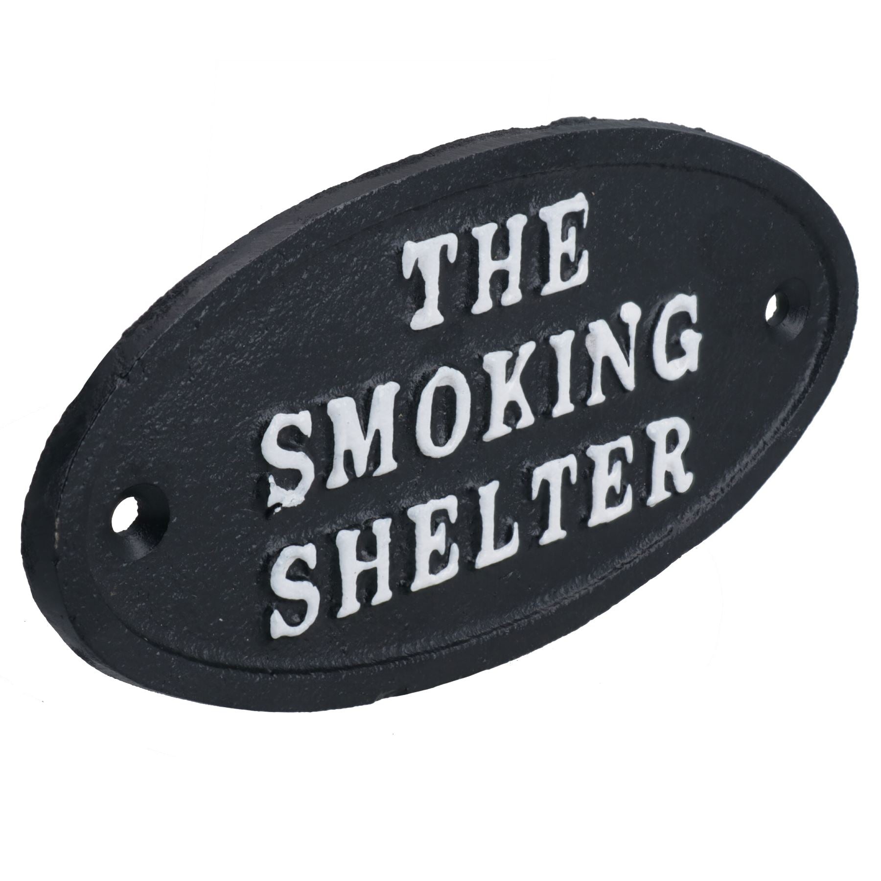 The Smoking Shelter Cast Iron Sign Plaque Door Wall House Gate Post Pub Hotel