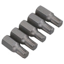 5 Pack M5 - M13 Male 30mm Ribe Bits With 10mm Hex End S2 Steel