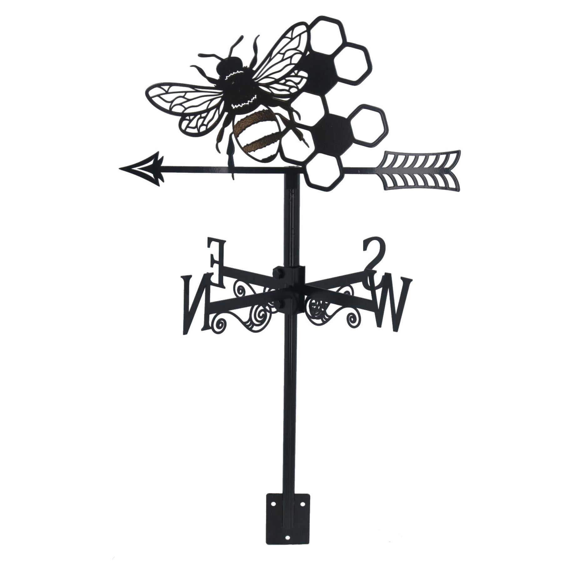 High Quality Black Metal Bee Silhouette Weather Vane Animal Lover Gift