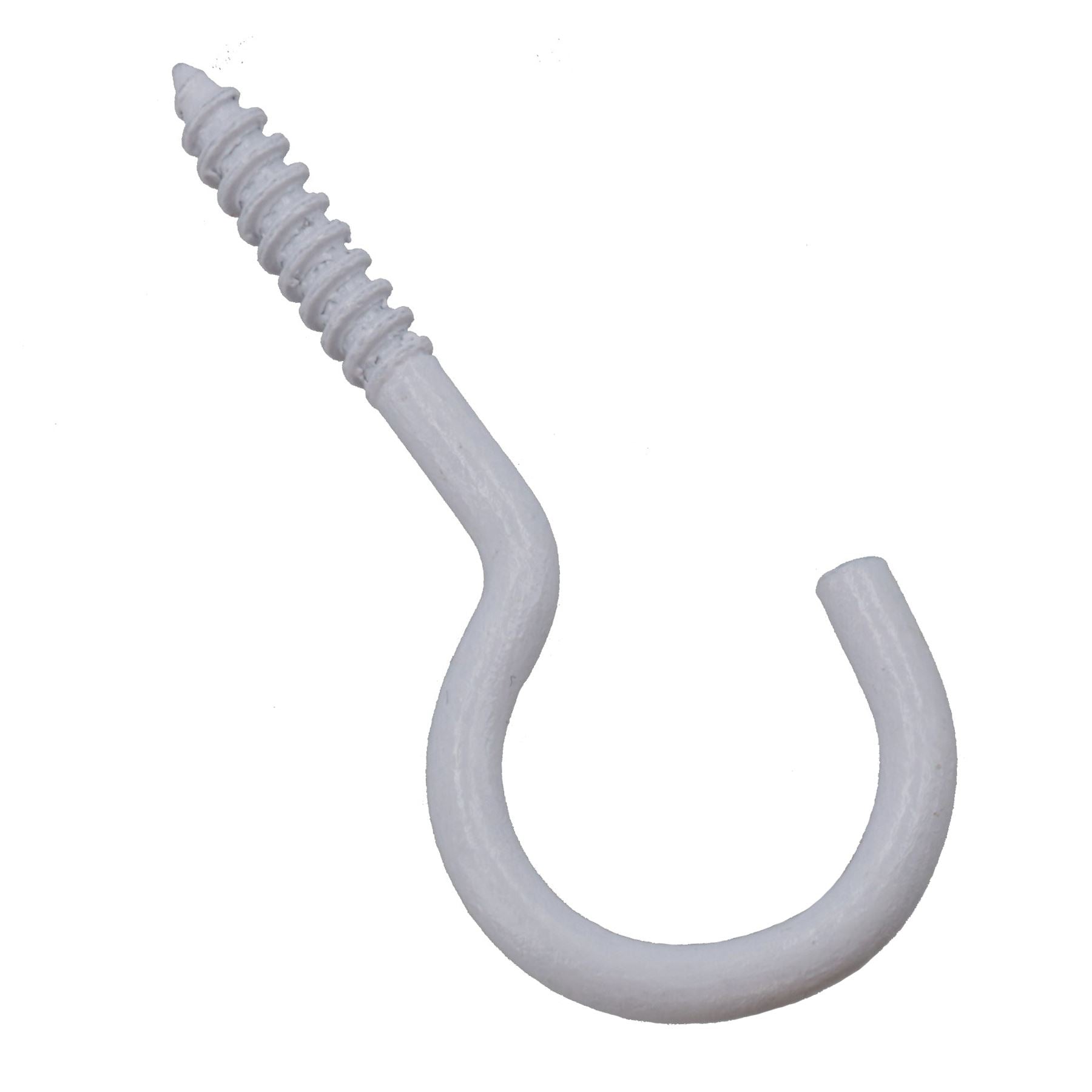 Screw Hook Fasteners Hangers White Plastic Finish 16mm Dia 50mm length