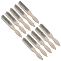 Wire Cleaning Brush 4 Rows of Steel Wire Bristles with Wooden Handle