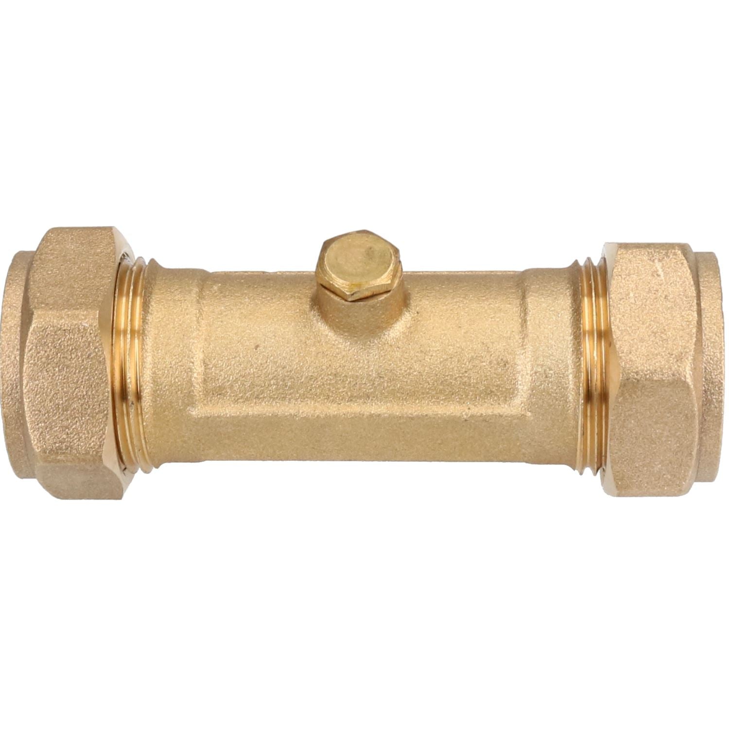 22mm Brass Double Check Valve One-Way Non-Return Compression Fittings WRAS