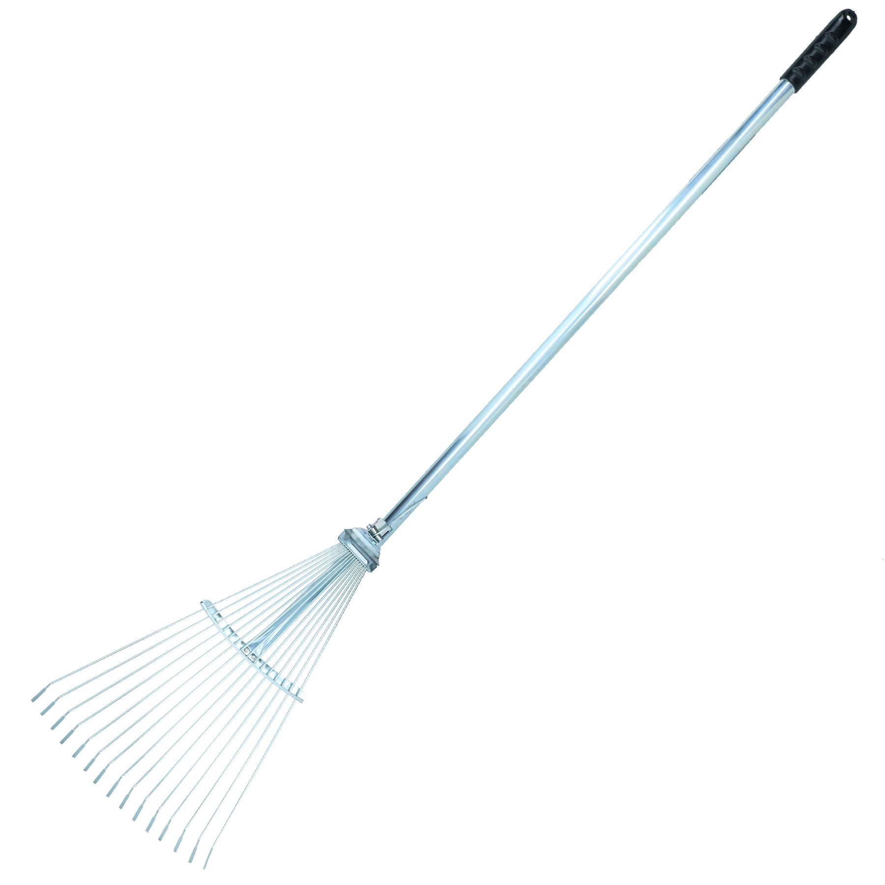 Expanding Lawn Rake Soil Leaves Leaf Raker 15 Teeth 190 - 570mm Span