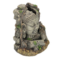 Aquatic Aquarium Ancient Stone Head Ruin Fish Tank Ornament 14x10x17cm