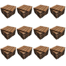 Hardwood Decking Non Slip Tiles Wooden Garden Flooring Quick Click Fitment