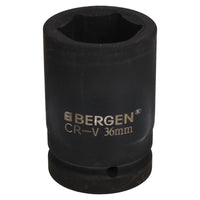 36mm Metric 3/4" or 1" Drive Deep Impact Socket 6 Sided With Step Up Adapter