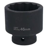 46mm 3/4in Drive Metric Shallow Impact Hub Wheel Nut Socket 12 Sided Bi-Hex