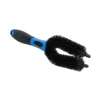 Motorcycle Motorbike U Prong Nylon Bristles Brush Twin Fork Wheel Cleaning