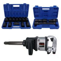 1” Drive Anvil Air Impact Wrench Gun 2200Nm 12 Sockets 24 – 41mm + Extensions