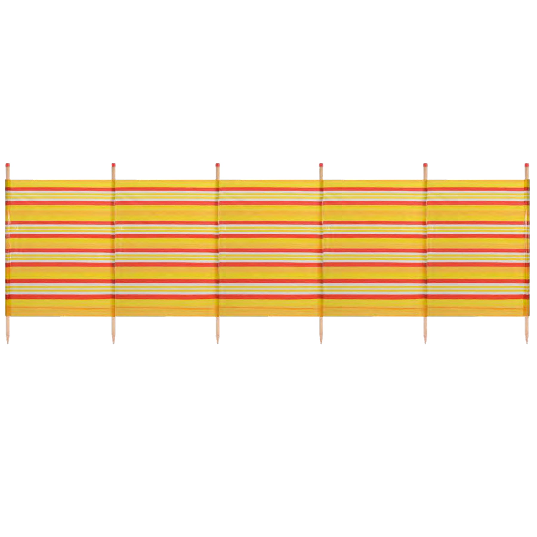 6 Pole Windbreak Beach Shelter 1.5m by 3.7m Screen Privacy Yellow Stripe