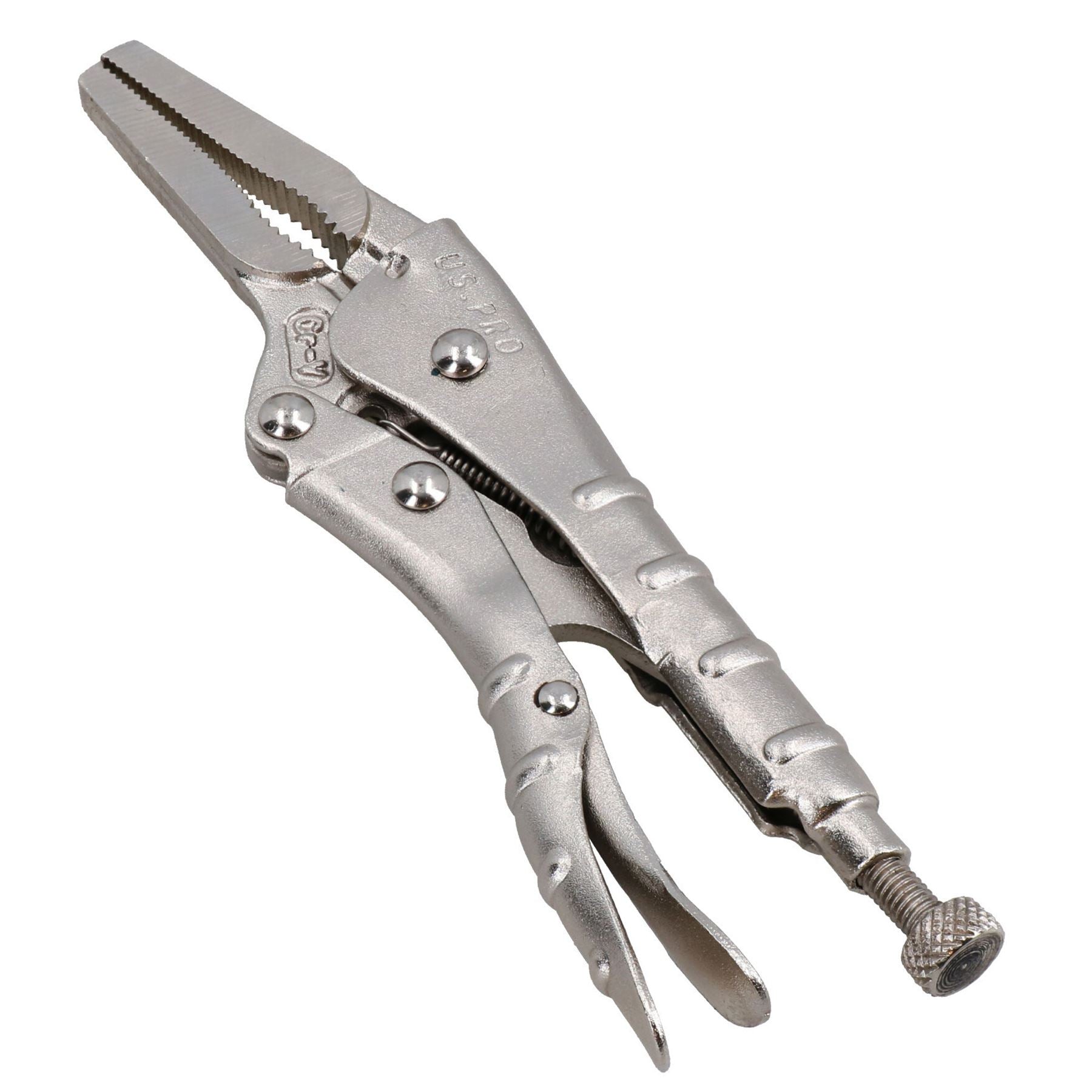 6.5” (165mm) Long Nose Straight Locking Pliers Mole Grips With Ribbed Handles