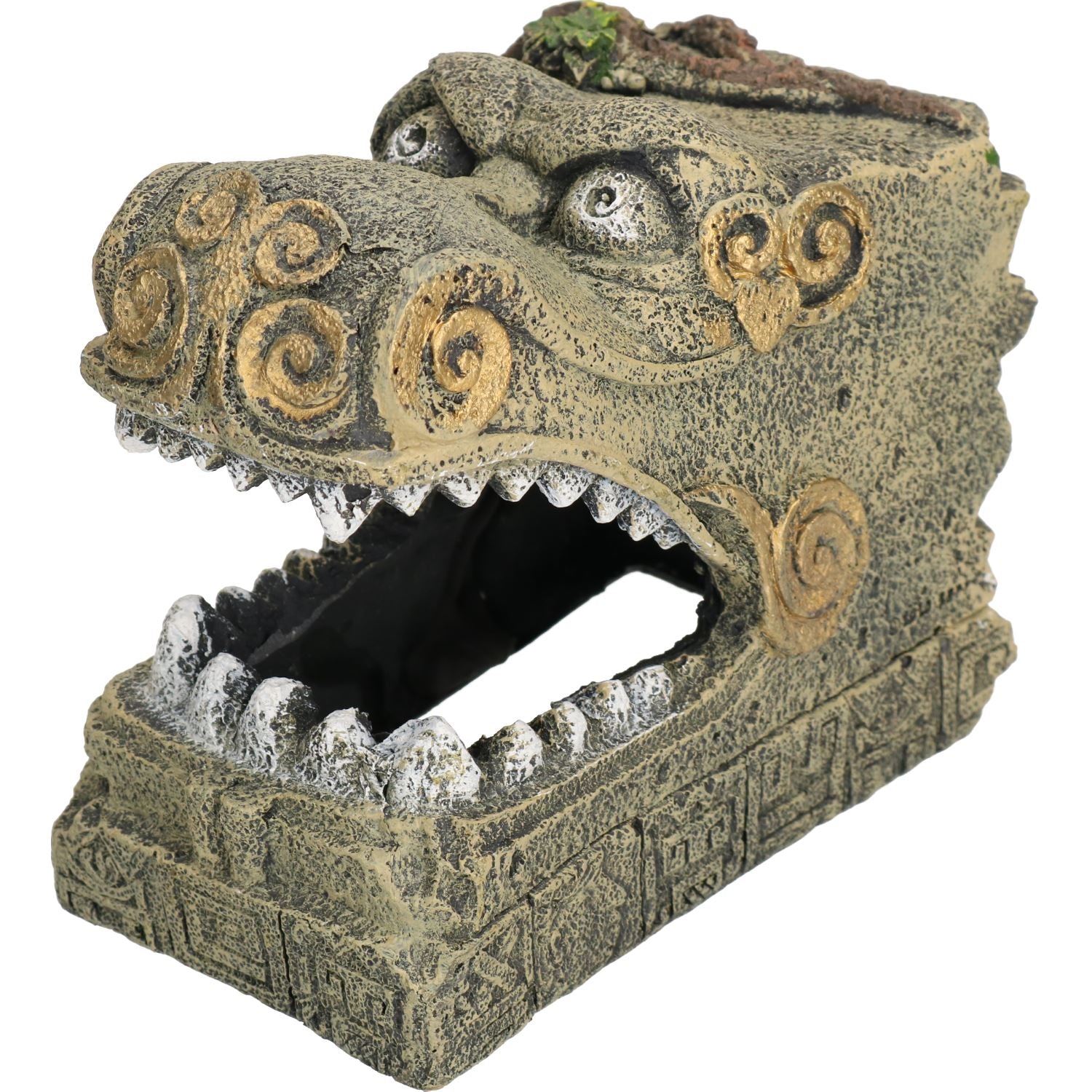 Aquatic Aquarium Decor Serpent Head Tomb Fish Tank Ornament 14x10x12cm