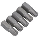 5 Pack M5 - M13 Male 30mm Ribe Bits With 10mm Hex End S2 Steel