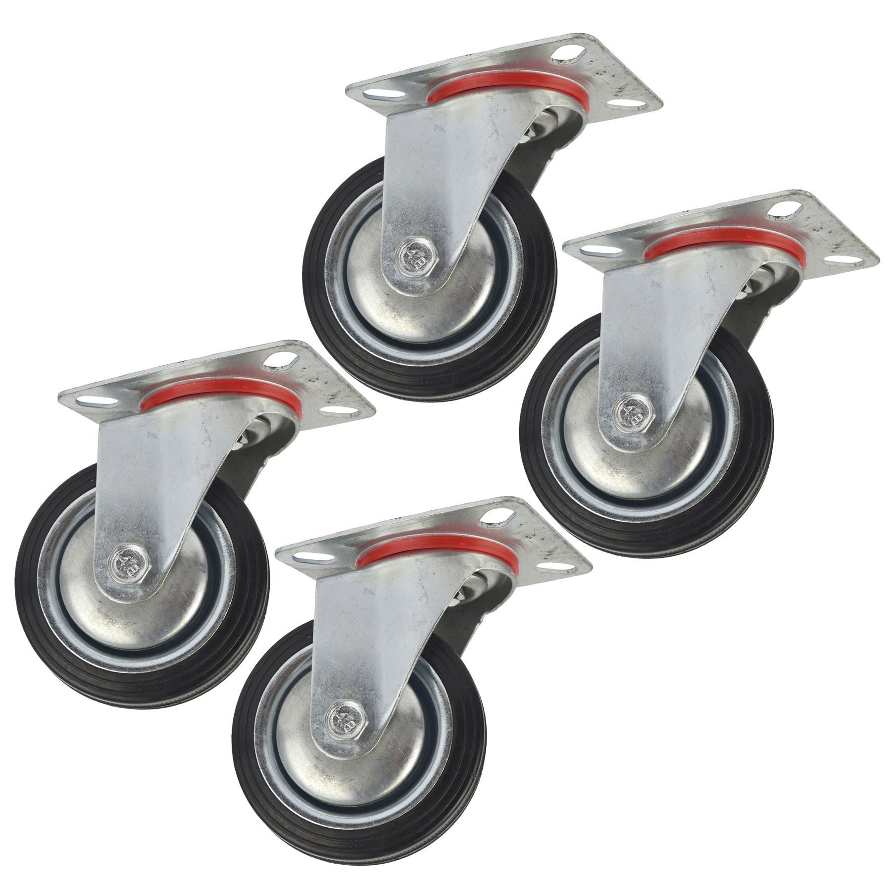 3” 4” 5” 6” Swivel Rubber Castors Caster Wheels Trolley Furniture Movers