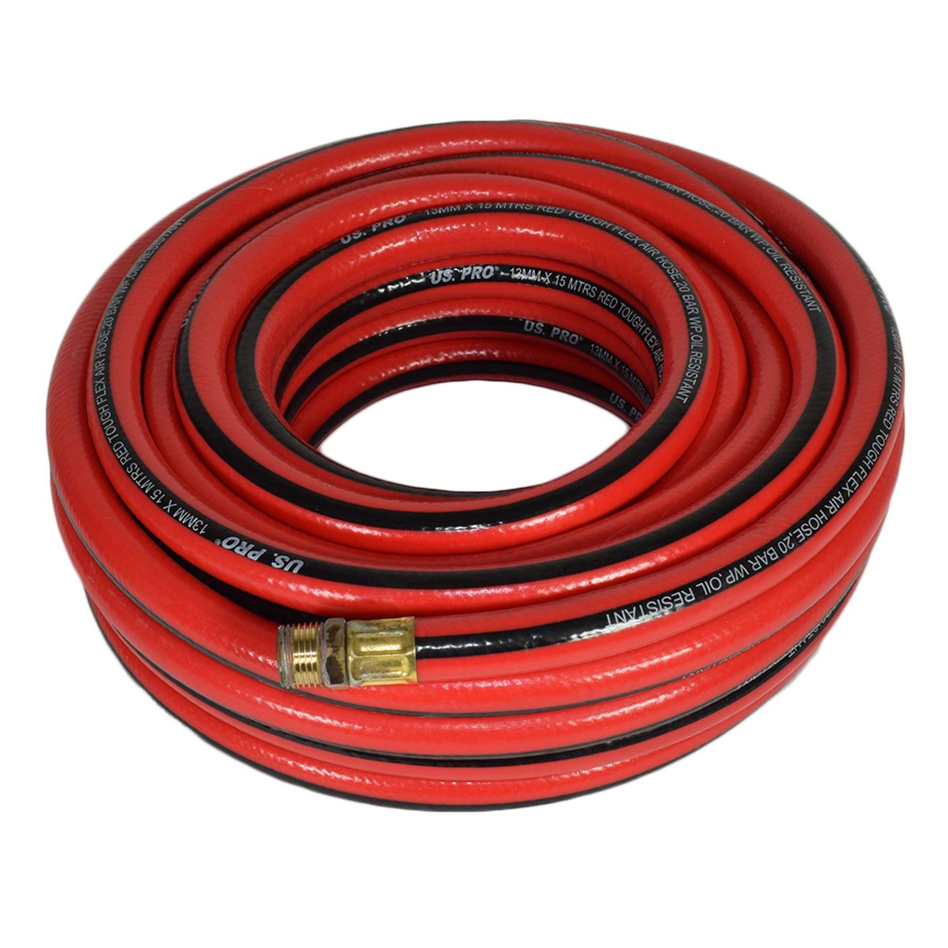 15 Metres / 50 Feet Airline Air Hose 13mm Internal Soft Rubber 1/2 BSP U S Pro