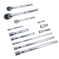 Ratchet and Socket Extension Bar set 3 Ratchets 9 Extensions 1/4 3/8 1/2 Mixed