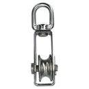 32mm Pulley Block Rope Rigging 316 Marine Grade Stainless Steel Swivel Eye