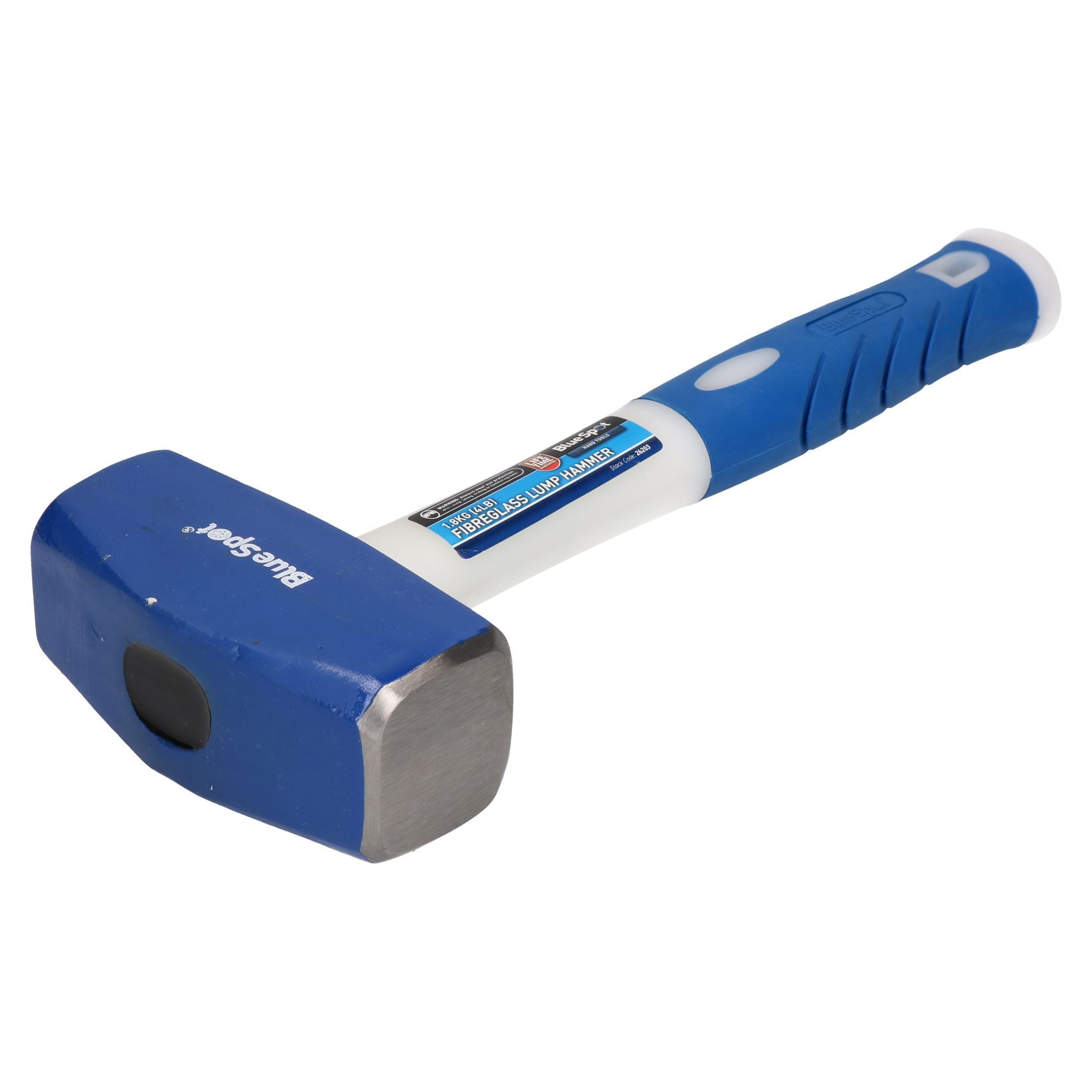 Double Faced Fibreglass Shaft Lump Sledge Hammer 4lb / 1.8KG TPR Handles