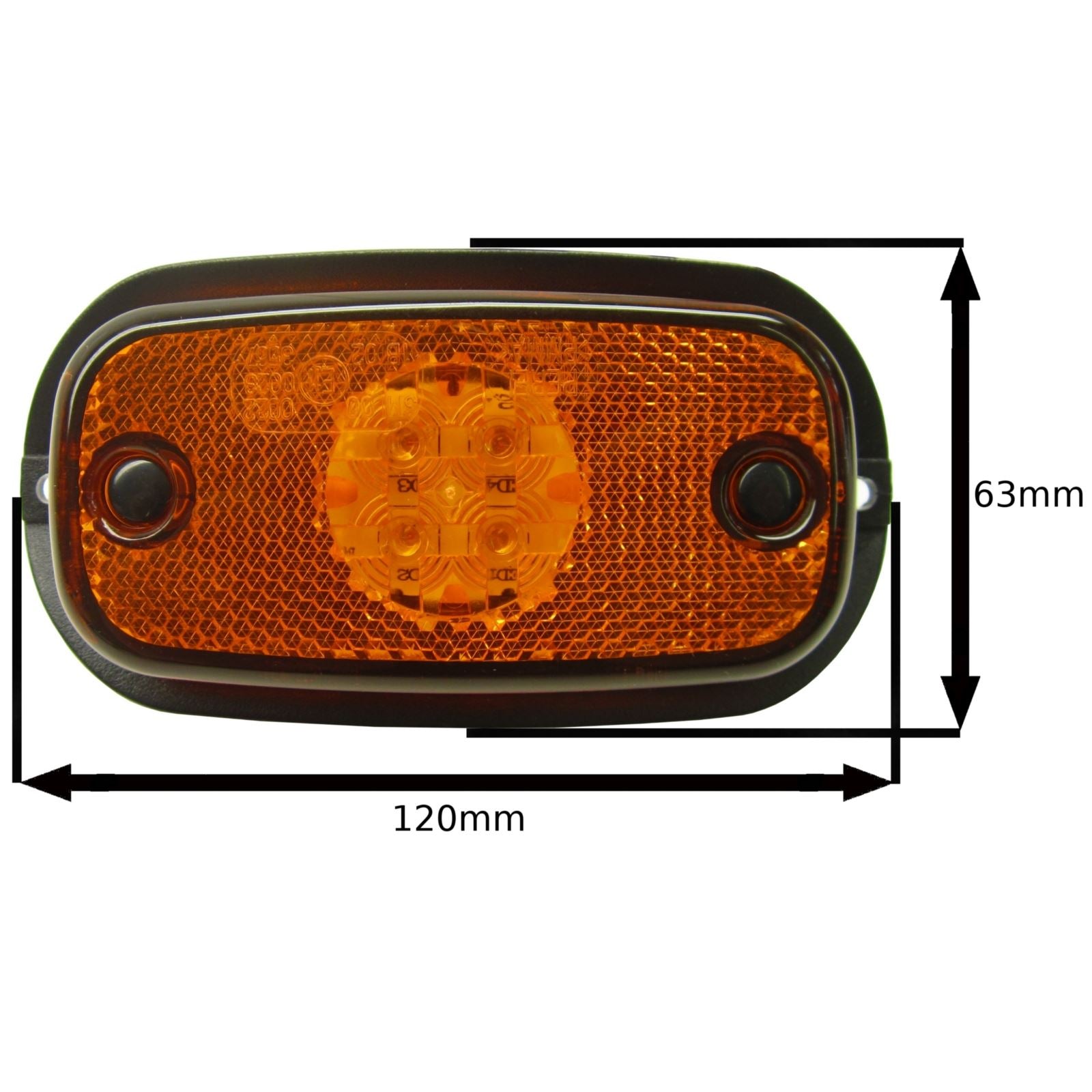 Amber / Orange LED Side Marker Light / Lamp Trailer Caravan Van 12V or 24V TR118