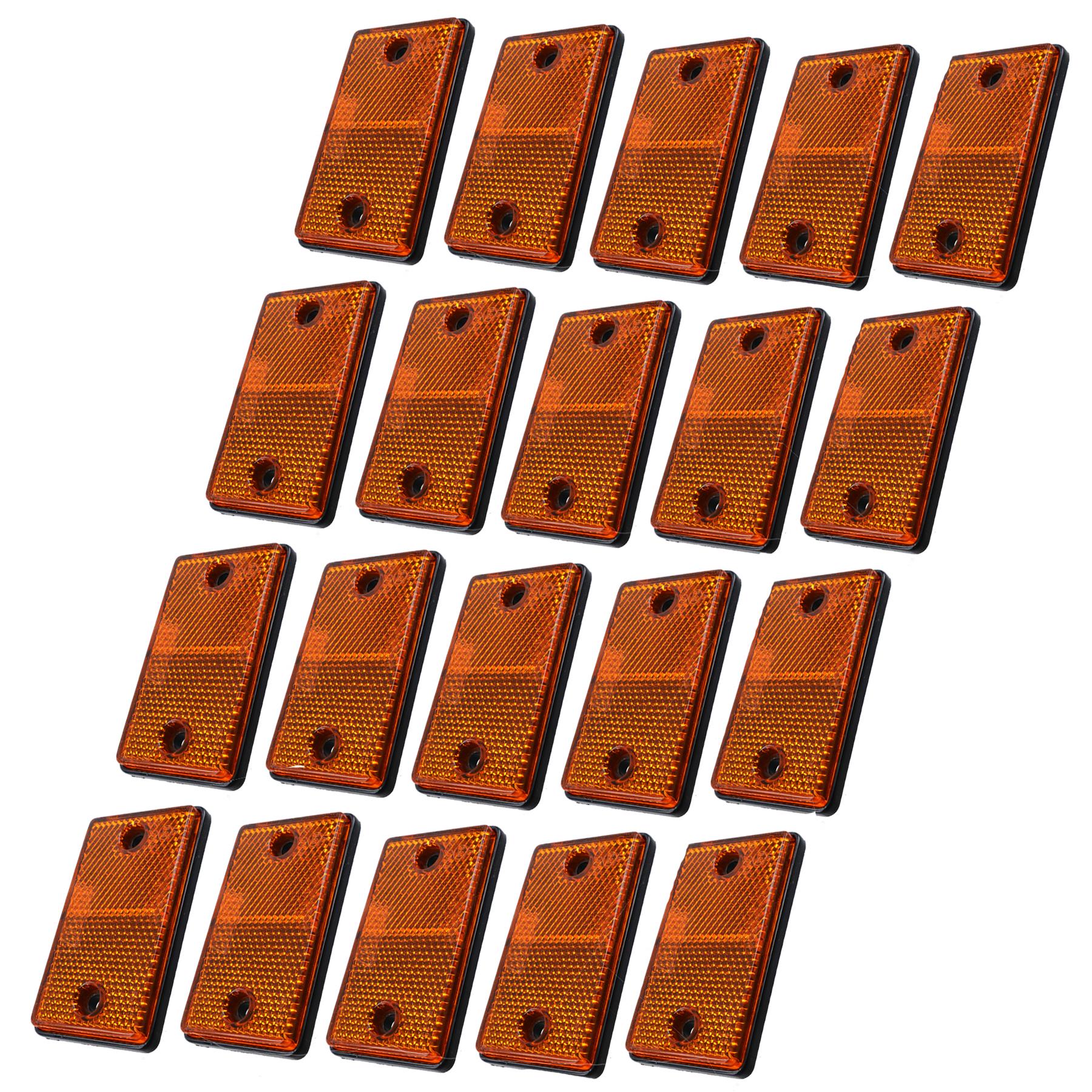 Orange Amber Rectangular Reflectors for Driveway Gate Fence Post Trailers