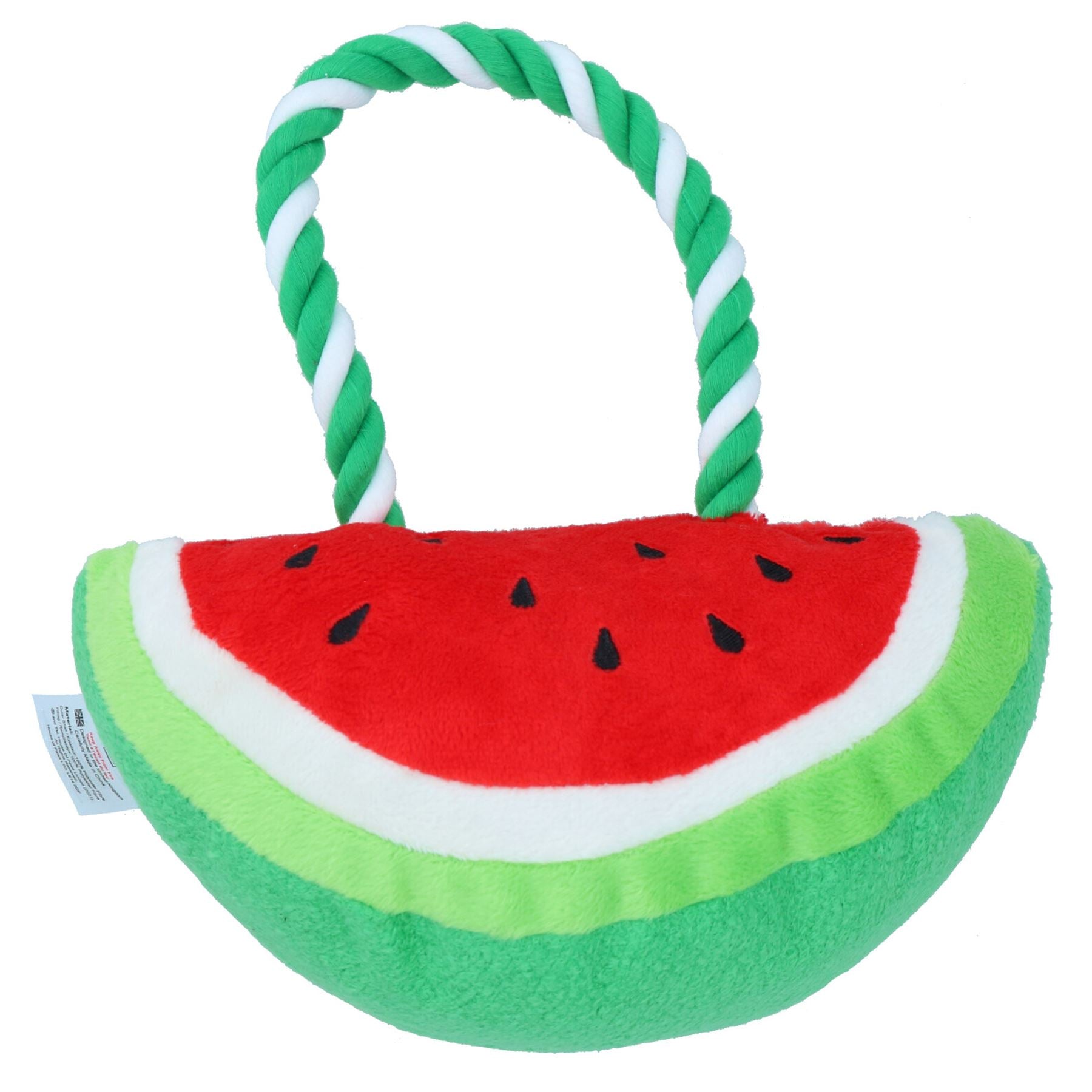 Dog Puppy Gift Watermelon Food Themed Soft Plush Rope Squeaky Toy Present