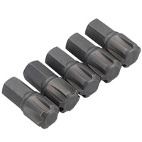 5 Pack M5 - M13 Male 30mm Ribe Bits With 10mm Hex End S2 Steel