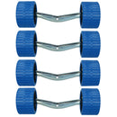 4 Pack Cranked Boat Roller Wing Bracket & Non Marking Rollers Dumbbell Trailer