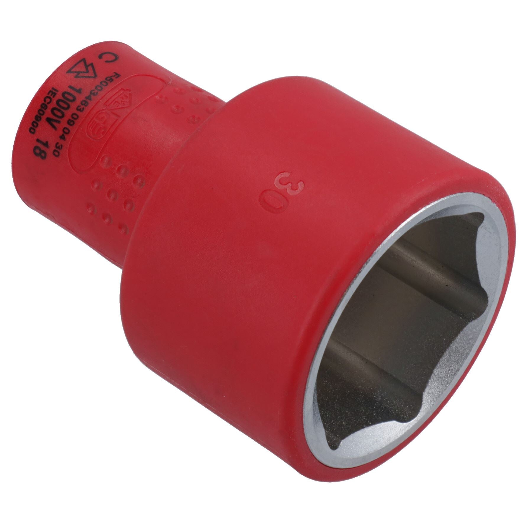 1/2in drive VDE Insulated Shallow Metric Socket 6 Sided Single Hex 1000 V