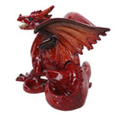 Red Dragon Lying Resin Fantasy Sculpture Statue House Home Ornament Figurine