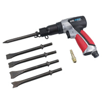 190mm Air Hammer Chisel Plus 5 Chisels for Cutting Chipping With Rubber Grip