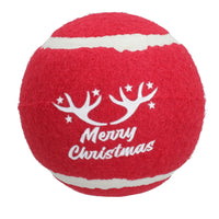 1PK  Extra Large Dog Festive Christmas Gift Red 'Merry Christmas' Tennis Ball Gift