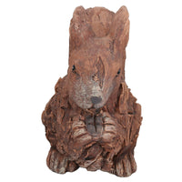 Wood Effect Frost Proof Poly Resin Garden / Patio Squirrel 35cm Home Gift