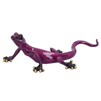 Purple Speckled Gecko Lizard Resin Wall Shed Sculpture Decor Statue Full Set