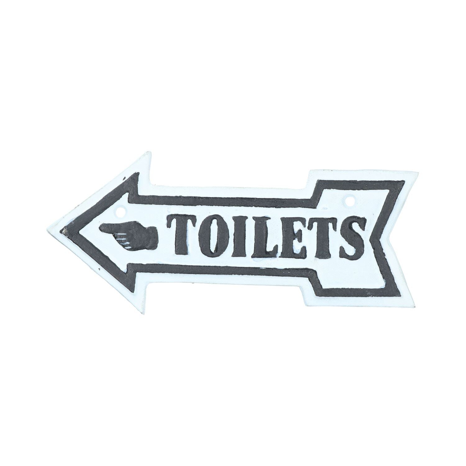 Toilet Arrow Loo Cast Iron Sign Plaque Door Wall Fence Post Cafe Shop Pub Hotel