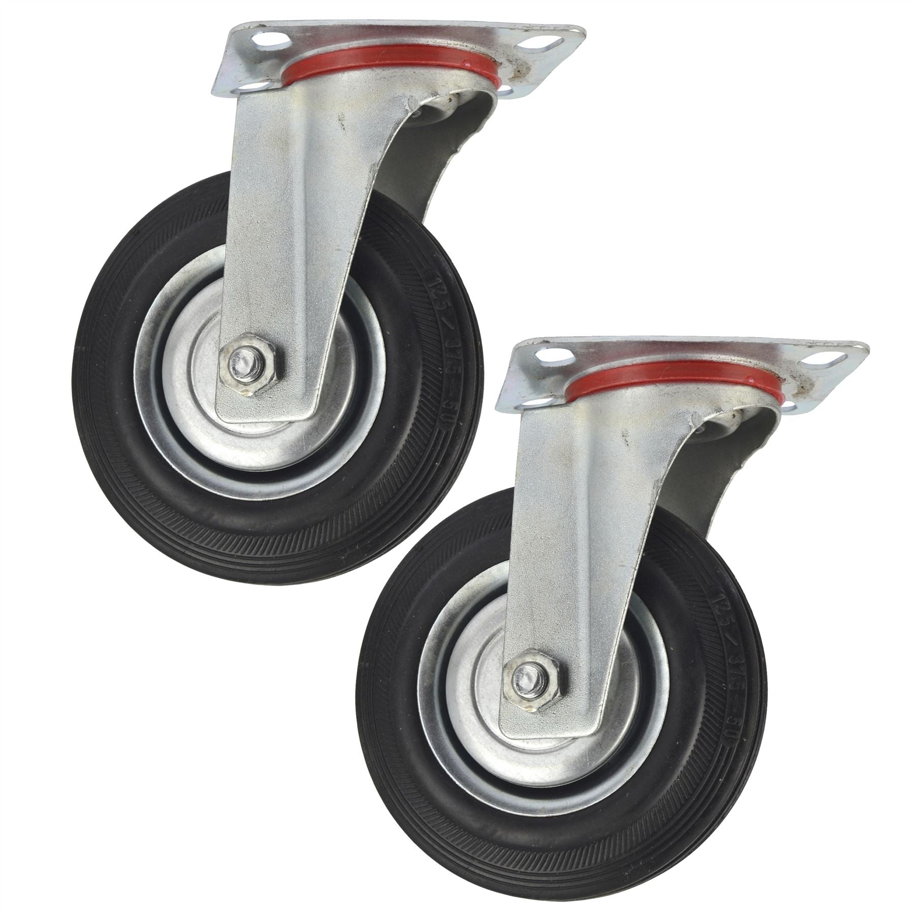 3” 4” 5” 6” Swivel Rubber Castors Caster Wheels Trolley Furniture Movers