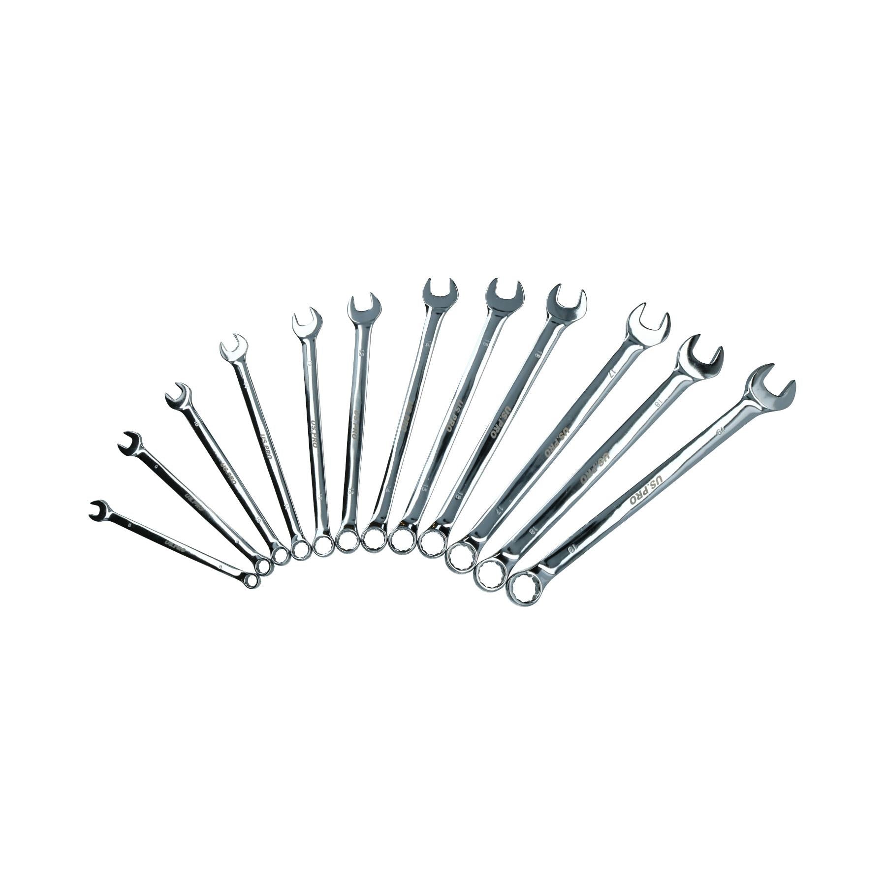 Metric MM Extra Long Combination Spanner Wrench Set 8mm – 19mm