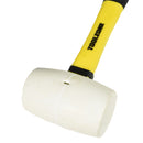 16oz White Rubber Mallet Non Marking Hammer With Fibreglass Handle Shaft