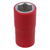 1/2in drive VDE Insulated Shallow Metric Socket 6 Sided Single Hex 1000 V